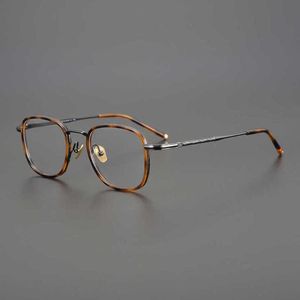 Top Luxury Designer Sunglasses 20% Off High level Japanese handmade tortoiseshell bluebell grass carving box ultra light spectacle frame round face man