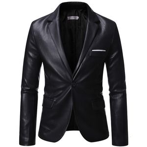 Mäns kostymer blazers Autumn Winter Men's Business Luxury Blazer Fashion Banket Leather Dress Sacka Jacket Slim Texture High Quality Pu Coat 6xl 230328