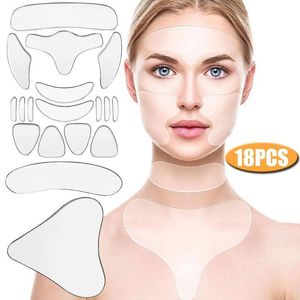 Cleaning Tools Accessories 16pcs18pcs Silicone Wrinkle Removal Sticker Face Forehead Neck Eye 230328