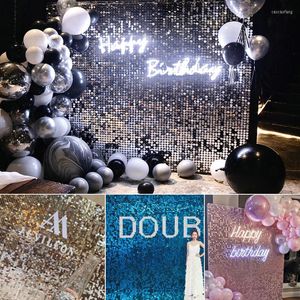 Party Decoration 30x30cm Glitter Sequin Backdrop Wall Hexagon Shimmering Background Panels Wedding Birthday Christmas Event Decorations