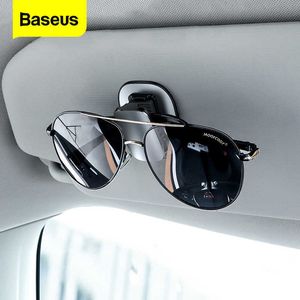 Sunglasses Cases Bags Baseus Car Sunglasses Holder Sun Visor Glasses Clip Auto Interior Organizer Car Accessories Glasses Storage Clip Eyeglass Holder J230328