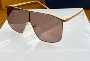 Gold Brown Golden Máscara de Máscara de sol para homens Vidros Sunnies Designers de sol Sonnenbrille Sun Shades UV400 Eyewear WTH Box