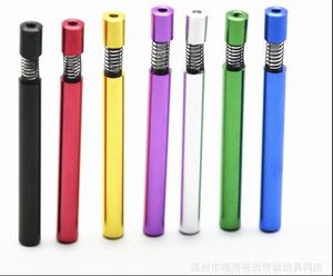 Fumando tubos de fumar feminino bico de cigarro de metal pequeno tubo de tubo multicolor