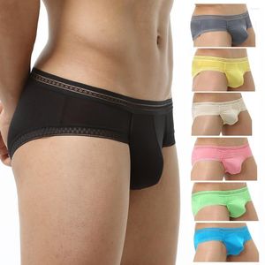 Underpants 3pc masculino de seda masculino Bolsa de bola de cintura baixa lingerie sexy lingerie calcinha de verão respirável 2023