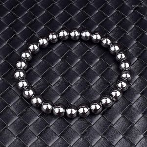Strand Fashion 6/8/10mm Magnetic Hematite Beads Bracelets Men Nature Energy Protect Health For Women Balance Jewelry