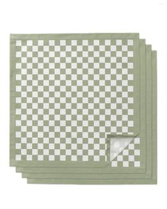 Tischserviette 4pcs Green Checkerboard Square 50 cm Party Hochzeitsdekoration Stoff Küchen Abendessen Servietten Servietten