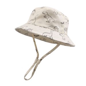 Caps Hüte Kinder Eimer Hut Jungen Mädchen Sommer Cartoon Dinosaurier Kleinkind Fischer Hüte Jungen Mädchen Panama Sun Caps Kinder Kappe 230328