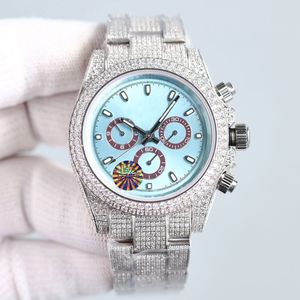 Full Diamond Watch Mens Automatic Mechanical Watches 41mm with Diamond-studded Steel Bracelet Sapphire Waterproof Business Women Wristwatch