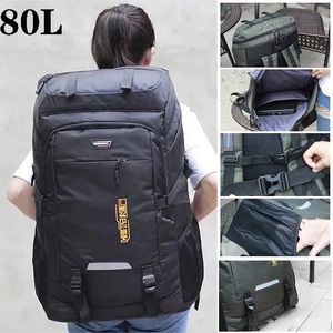 スクールバッグ80L 50L MEN S OUTDOORバックパッククライミング旅行リュックサックスポーツキャンプハイキングバッグパック男性女性230328