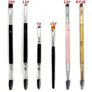 Duo Brush #12 #7 #15 #20 eye brow Makeup Brushes with Logo Large Synthetic Duo Brow Eyebrow Makeup Brushes Kit Pinceis Factory Wholesale
