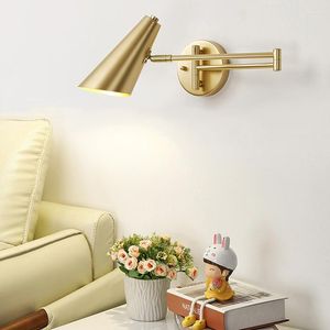 Wall Lamps Modern Folding Light Adjustable Swing Lamp With Touch Sensor Switch LED Sconce Lights Long Arm Lampe Murale