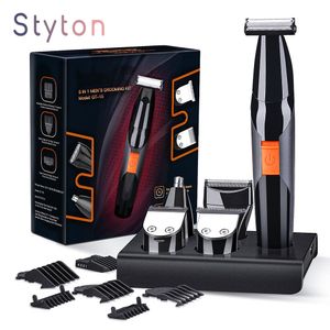 Hair Trimmer Styton 5 in 1 For Men Body s Face Nose Shaver Rechargeable Beard Razor Clippers Grooming Mustache Kit 230328