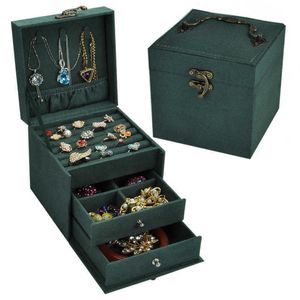 Винтажная коробочка для ювелирных изделий в европейском стиле небольшой многослойный клетчатый браслет для ушной шпильки Принцесса простые украшения