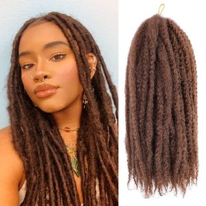 Afro Marley Bob Crochet Cabelo marrom marrom de alta temperatura Fibra pré-loopada Cabelo