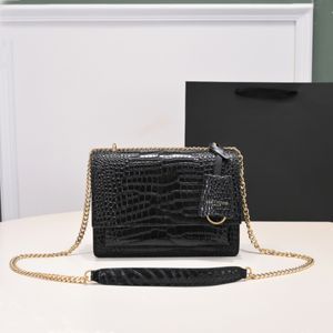 Women Bag SUNSET Handbag Fashion Crossbody genuine leather Crocodile pattern High quality chain shoulder bags Messenger Clutch Cross Body Designer handbags Purse