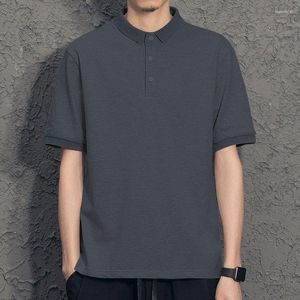 Polos masculinos de verão masculino de cor sólida camisa de grandes dimensões camisetas de estilo coreano