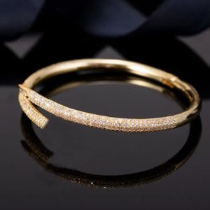 bracciale per unghie Bracciali argento oro rosa nero braccialetto intarsiato diamante designer in acciaio al titanio per donna uomo gioielli di lusso regali donna ragazza oro all'ingrosso
