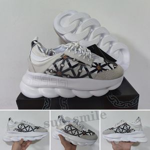 Lyxdesigner Casual Shoes Chain Reaction Wild Jewels Chain Link Trainer Shoes Sneakers 36-45