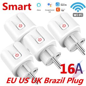 Sockets 16A EU US Smart Wifi Plug with Monitor Smart Home Wifi Wireless Socket Outlet Works with Alexa Google Home Tuya App Z0327