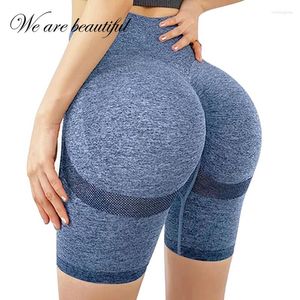 Pantalones cortos de mujeres de cintura alta para mujeres pantalones de yoga respiración sin costura Bulifing Fashion Fashion Worthing Running Gym Sports