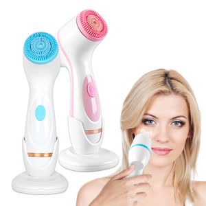 Cleaning Tools Accessories 3 In 1 Vibrator Cleaning Machine Waterproof Face Cleaning Brushes Cleanser Skin Exfoliation Silicone Brush Cleaner 230327