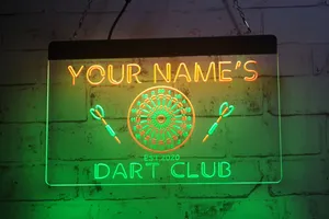 Le strisce luminose a LED LX1296 firmano i tuoi nomi Dart Club 3D Incisione Dual Color Design gratuito Vendita al dettaglio all'ingrosso