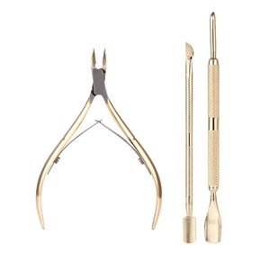 3Pcs Cuticle Nipper with Cuticle Pusher Trimmer, Stainless Steel Dead Skin Remover Cutter Scissors Nail Art Tools