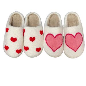 Slippers Love Heart Embroidery Bedroom Cozy Warm Indoor Slippers Woman Girl Shoes 230327