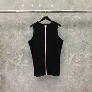 Maglietta estiva senza maniche Gilet firmato Camicie da uomo traspiranti Canotta Canotta in cotone con retro a righe Taglia asiatica M-5XL