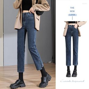 Jeans feminino comprimento de tornozelo feminino y2k roupas cibernéticas streetwear vintage Bottom Split coreano moda fêmea calça jeans reta perna 2023