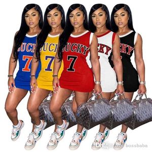 Sexy Sleeveless Women Letter Printed Basketball Dress Designer Summer One Piece Skirt Slim Jersey Style Tracksuit Sports Cause Dresses