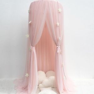 유아용 침대 그물 침대 간퉁 Tenda Bintang Dekorasi Tempat Tidur Bayi Kanopi Tulle Tirai untuk Kamar Rumah Bermain Anak anak 230328