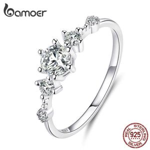 Band Rings Bamoeranillos Bright and dazzling women's engagement rings Sterling silver jewelry 925 Wedding jewelry Women's jewelry SCR568 Z0327