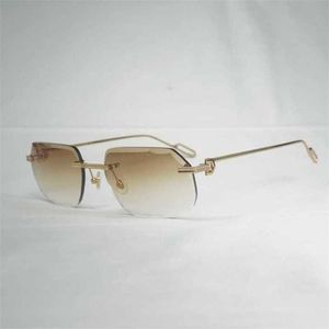 Üst lüks tasarımcı güneş gözlüğü% 20 indirim vintage elmas kesim çıngıraklı erkekler oculos lens şekli kadınlar için şekilli metal çerçeve berrak gözlükler gafas