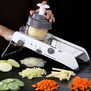 Fruktgrönsaksverktyg Justerbar mandolinskivare Professionell grater med 304 rostfritt stålblad Vegetabiliska Cutter Kitchen Accessories 230328