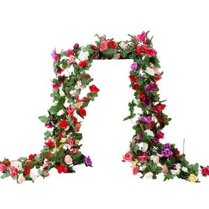 Decorative Flowers & Wreaths 1pcs Artificial Rose Long Ivy 250cm Bulk Silk Florals Vines String For Wedding Home Decorations Crafts DIY Acce