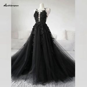 Abiti per feste floreali abiti da sposa nera gotico floreale sexy abito da sposa vestidos de noni tulle abiti turisti per turbamento più 230328