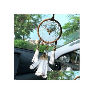 Other Home Decor Deer Dream Catcher Car Pendant Feather Dreamcatcher Wind Chimes Mobiles Interior Hanging Decorative Ornament Hom Dhh5F