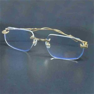 Top Luxury Designer Sunglasses 20% Off Clear Eye Frames Men Rimless Metal Prescription Espejuelos Mujer Glasses For WomenKajia
