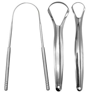Tongue Scraper Cleaner for Adults Surgical Grade Eliminate Bad Breath Stainless Steel Metal Tongue Scarper Brush Dental Kit
