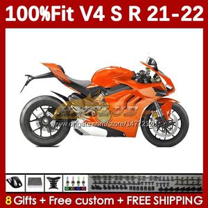 Motorcycle Fairings For DUCATI Street Fighter Panigale V4S V4R V 4 V4 S R 2018-2022 Body 167No.68 V-4S V-4R V4-S V4-R 21 22 2021 2022 Injection Molding Bodywork orange stock