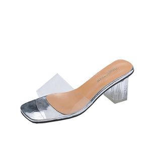 Slippers Sandals Женщины прозрачные из ПВХ Clyr Crystal Cup High Heel Shoesschaussure Femme Ladies Slippers Sandalias Mujer Verano 2022 Z0328