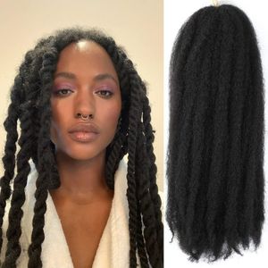 18 Zoll weiches afrikanisches lockiges Mali-Flechthaar Afro Kinky Twist Bulk Marley Braid Hair Synthetisches Häkelhaar