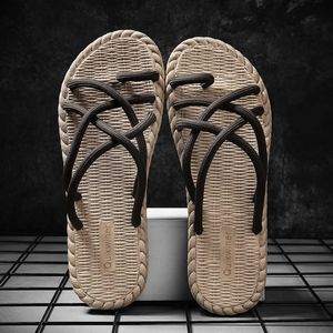 Pantofole estate maschile offerta speciale personaggio della moda slippista intrecciato corda di cotone cotdoor ha casual sandalo non slittano 3944 z0328