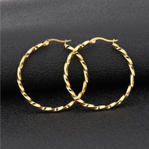 Gold Silver Black Rose gold Color Big Hoop Earrings Stainless Steel Jewelry High Engagement Earrings For Women Christmas 299B
