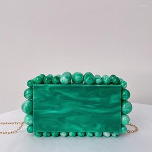 Evening Bags Acrylic Clutch Purse For Women Crossbody Bag Marble Purses Handbag With Beads Wedding Prom Christmas Cocktail Party