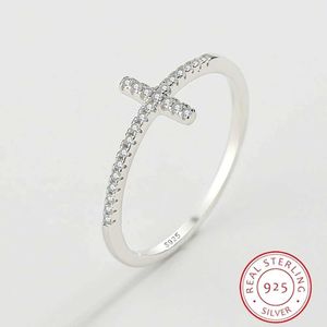 Band Rings Ring Exquisite Sterling Silver S925 Authentic Women's Zircon Crusade Eternal Small Diamond Engagement Party Gift Jewelry 2022 Z0327