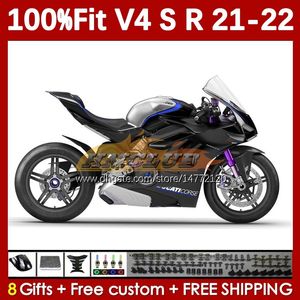 Motorcykelmässa för Ducati Street Fighter Panigale V4S V4R V 4 V4 S R 2018-2022 BODY 167NO.49 V-4S V-4R V4-S V4-R 21 22 2021 2022 Injektion Molding Black Black Blk