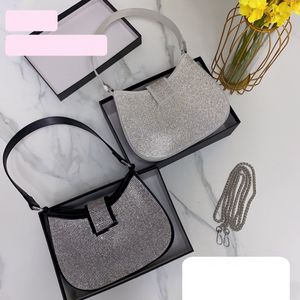 Mode ALEXANDER Umhängetasche Frauen Diamant Helles Gesicht Diamant Logo Schnalle Öffnung Innen Große Kapazität Kette Rindsleder Tasche Luxus