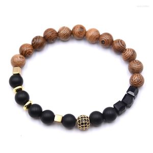 Strand çift mücevher zirkonia cz toplar cazibe bilezik erkekler 8mm doğal ormanlık boncuklar kadınlar için bilezikler hediye pulsera